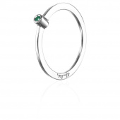 Micro Blink - Green Emerald Anel Prata