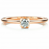Love Bead Wedding 0.19 ct Diamante Anel Ouro