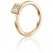 Princess Wedding Thin 0.40 ct Diamante Anel Ouro