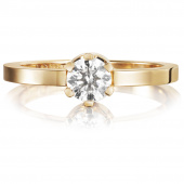 Crown Wedding 0.50 ct Diamante Anel Ouro