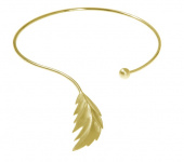 Feather bangle Pulseira flex Ouro M/L