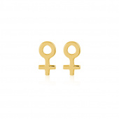 Woman Symbol Studs Brinco (Ouro)