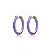 Enamel thin hoops purple (Ouro)