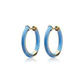 Enamel thin hoops blue (Ouro)