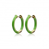 Enamel thin hoops green (Ouro)
