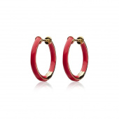 Enamel thin hoops red (Ouro)